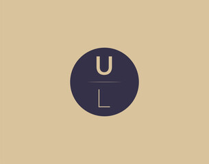 UL letter modern elegant logo design vector images