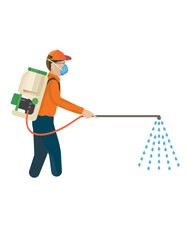 Spray man is spraying