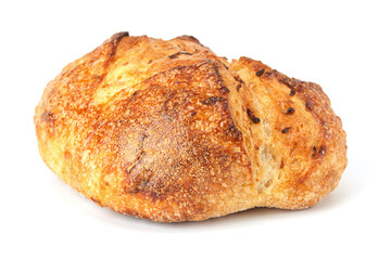 Loaf of bread isolated on white background. Whole bread.Crispy bread roll isolated against white background