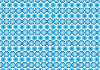 Circles layer seamless pattern in blue white gradient for background.