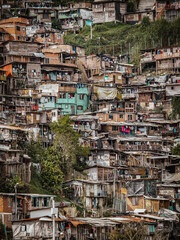View of the barrios of Manizales city, Colombia, Eje Cafetero.