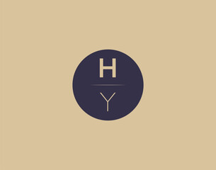 HY letter modern elegant logo design vector images