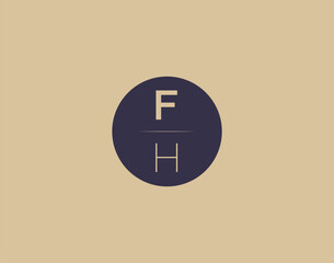 FH letter modern elegant logo design vector images