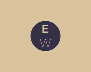 EW letter modern elegant logo design vector images