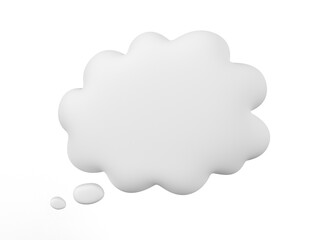 White blank speech bubble, 3D