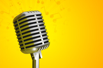 Background with retro microphone on stage. EPS10 vector