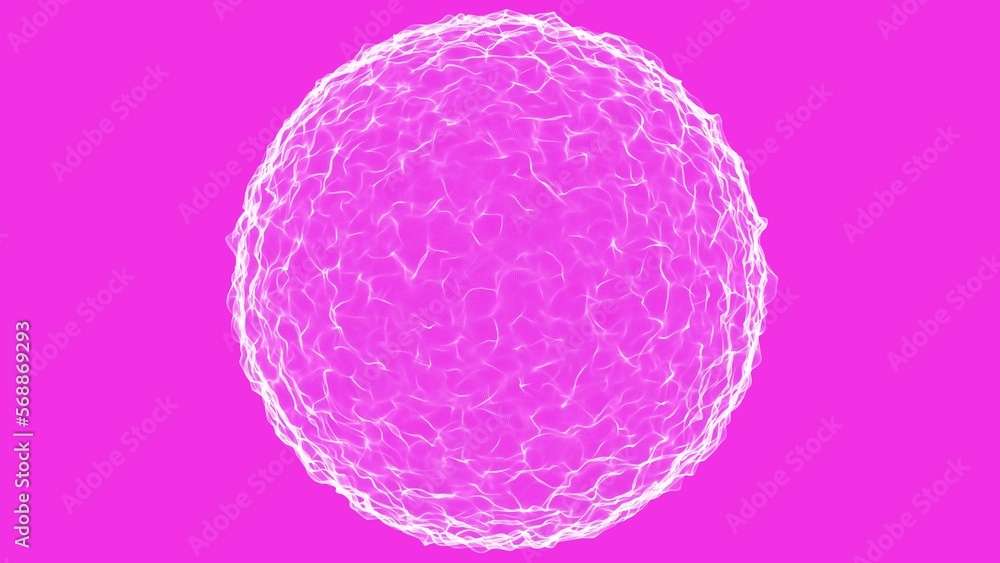 Poster abstract technology sphere background made of animated lines and dots, particles. hud, fui element. 