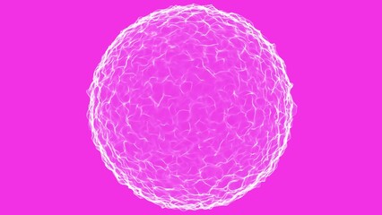 Abstract technology sphere background made of animated lines and dots, particles. HUD, FUI element. geometric background from abstract molecules. 3d rendering