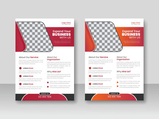 Business Flyer Layout with 2 color