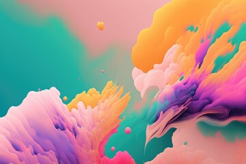 Fototapeta premium Beautiful mesmerize waves of colorful pattern, wavy surfaces, beautiful background, vintage pastel colors ,made with Generative AI