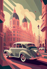 Obraz premium Abstract illustration of Madrid landmarks ,made with Generative AI