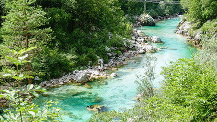 Soca bei Kobarid im Triglav Nationalpark in Slowenien
