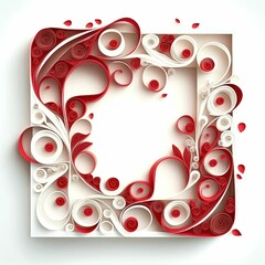 Beautiful valentine's day background with pink love heart. paper cut flowers design with copy-space ,made with Generative AI