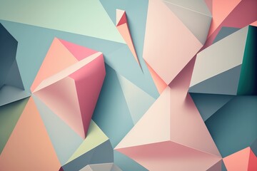 Obraz premium Minimalistic modern trendy design, abstract shapes illustration ,made with Generative AI