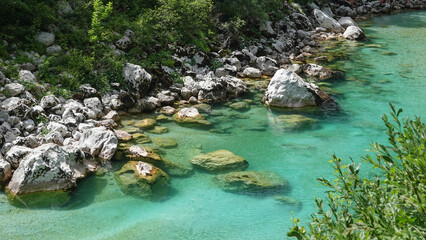 Soca bei Kobarid im Triglav Nationalpark in Slowenien