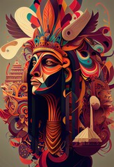 Abstract illustration of Egypt landmarks ,made with Generative AI