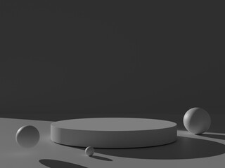 White Podium Background. Product. Showcase. 3D Render. Illustration. Studio. Minimalist