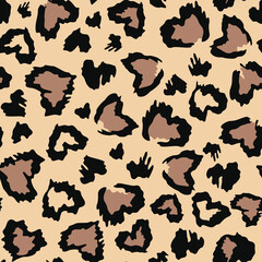 
Animal print leopard, pattern of hearts, vector fashion design for textile