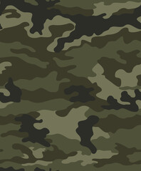 Fototapeta premium Forest camouflage pattern, seamless khaki texture, army pattern for clothing, fabric print.