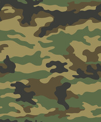 Fototapeta premium Army seamless camouflage pattern, green brown background, modern fabric texture