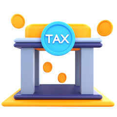 3d icon render tax service illustration