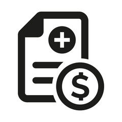 Medical bill icon on white background.