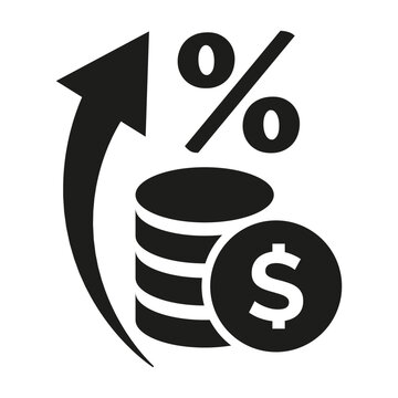 Money inflation icon on white background.