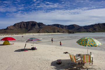 Umbrellas in a Beach