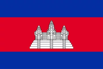 Fotobehang Cambodia flag wave isolated on png or transparent background © Only Flags