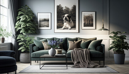 Interior of modern living room. generative Ai