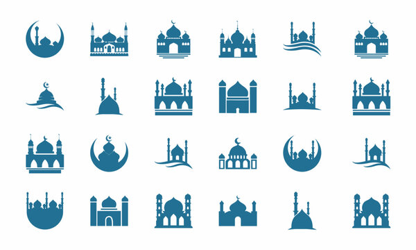 set of collection mosque vector