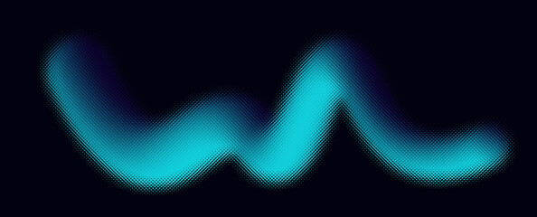 Wavy line with dotted texture. Futuristic banner design. Cyberspace concept 
