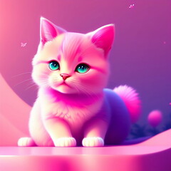 Generative AI cat with heart 