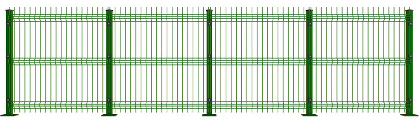 Green Metal V Mesh Fence. Weld Mesh Panel Fence Systems - Fencing Backyard Metal Bar Fence - Png Transparent 3D Image