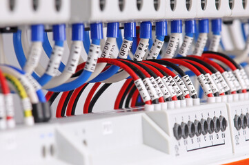 Electrical terminals for connecting electrical copper wires in the control panel.