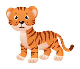 Obraz na płótnie Canvas Tiger . Cute isolated cartoon vector .