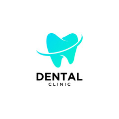 Dental Clinic Tooth logo design abstract vector Template linear style. Dentist stomatology doctor doctor Logotype concept icon.