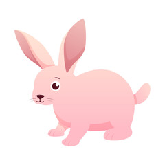 Fototapeta na wymiar Rabbit . Cute isolated cartoon vector .