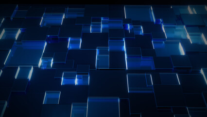  technology background blue light pixel box