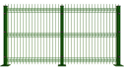 Green Metal V Mesh Fence. Weld Mesh Panel Fence Systems - Fencing Backyard Metal Bar Fence - Png Transparent 3D Image