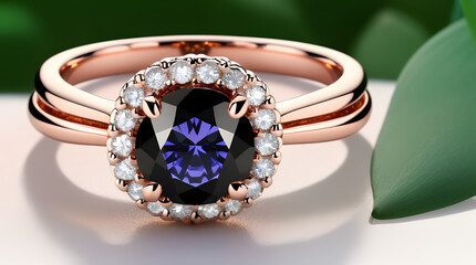 diamond engagement ring product photoshoot style photography highly detailed reflections volumetric lighting
