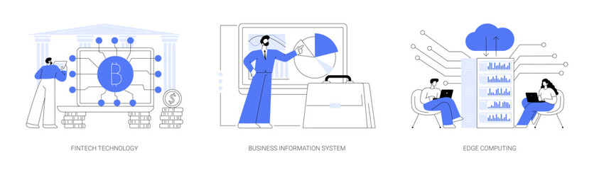 IT infrastructure and technology integration abstract concept vector illustrations.