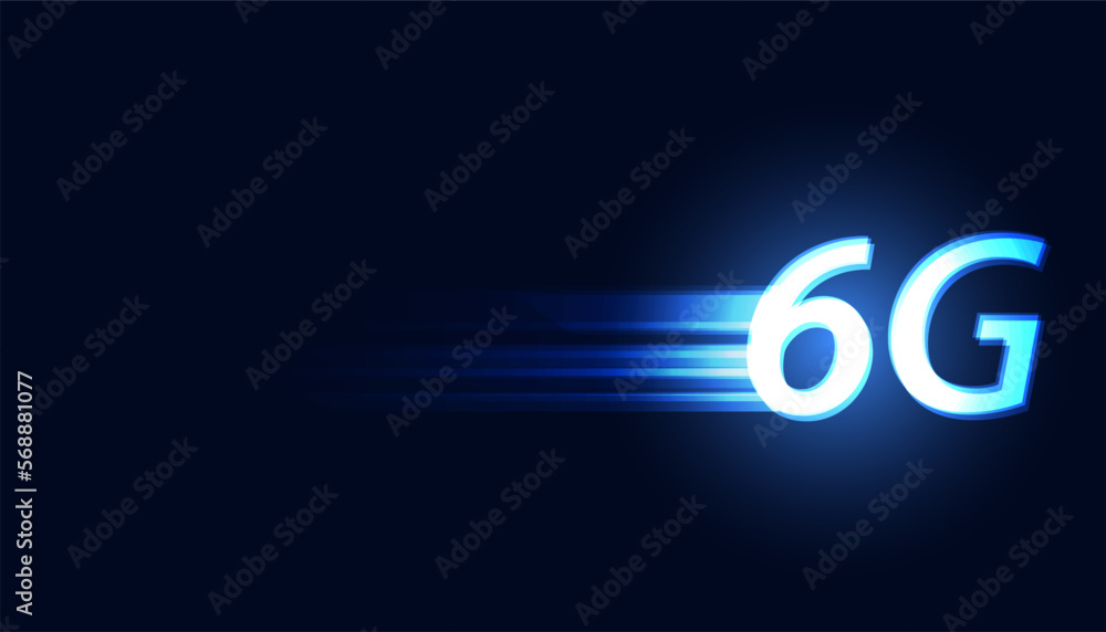 Aufkleber abstract technology circle digital futuristic concept 6g sixth generation wireless communication tec