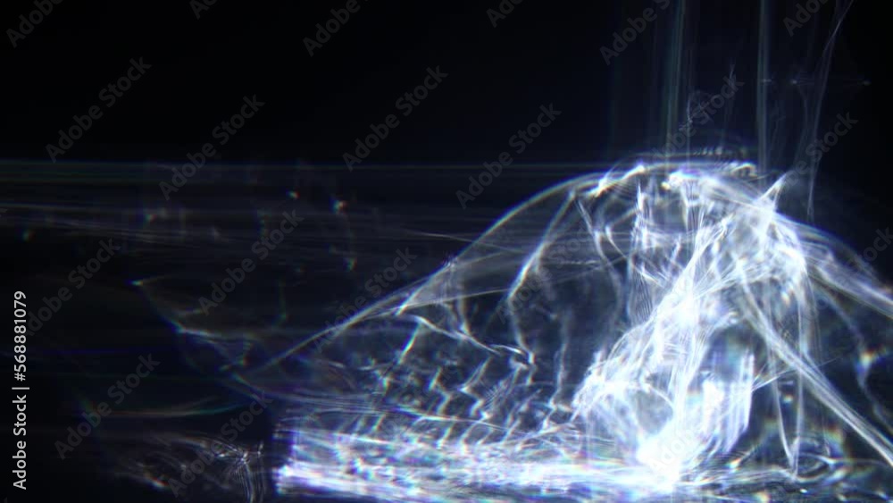 Poster Easy to add lens flare effects for overlay designs or screen blending mode to make high-quality images. Abstract sun burst, iridescent glare over black background. Wide angle horizontal wallpaper.