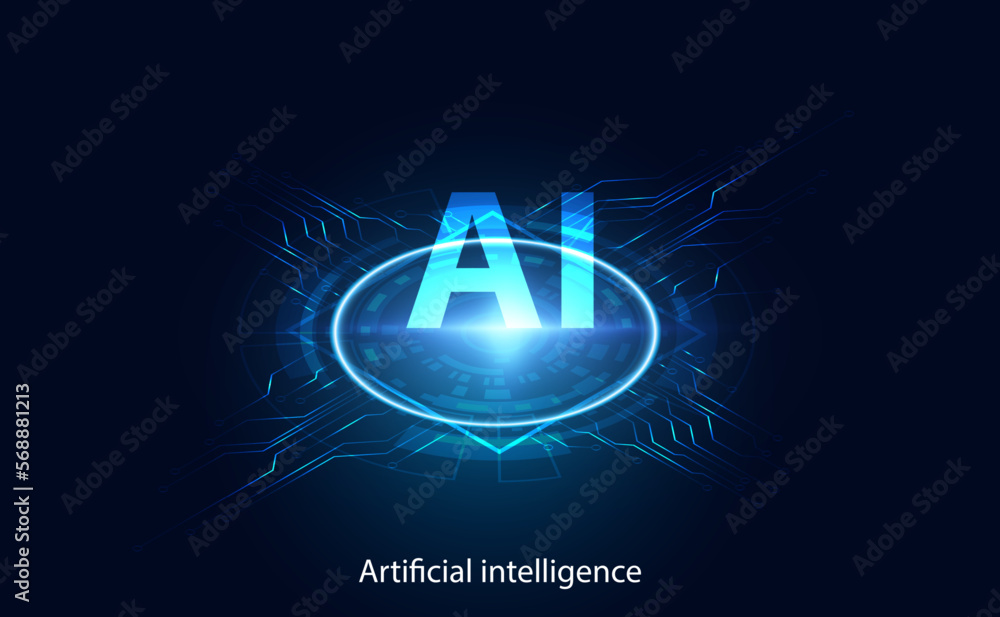 Aufkleber abstract circuit board electronics concept circuit connection, modern system, ai system, artificial 