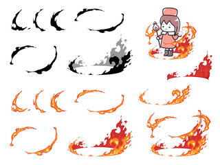 入れば誰でも火属性フレーム_素材セット © ふわぷか