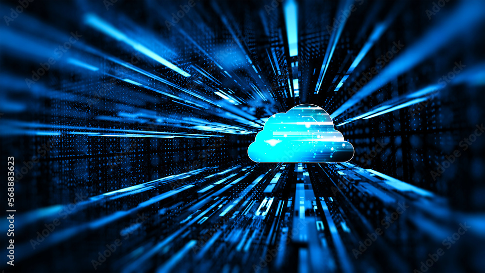 Poster abstract cloud technology with big data and information concept connection by collecting data in the