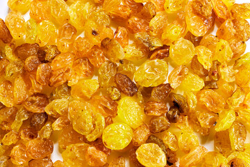 texture of natural fresh yellow raisins