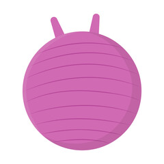 Fitball for gym vector illustration. Gym accessories, sport equipment isolated on white background. Fitness, sport, healthy lifestyle concept