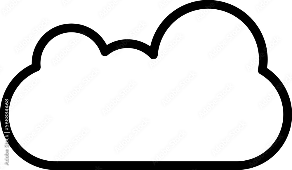 Poster cloud simple line icon for design. it can be used for sites, weather forecasts, articles, books, int